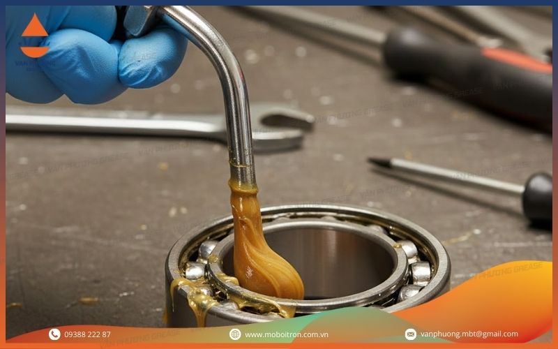 Tra mỡ bò cho bạc đạn